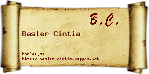 Basler Cintia névjegykártya
